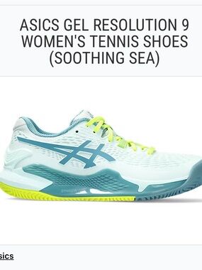 ASICS Women's GEL-Resolution 9 Tennis Shoes - Soothing Sea Size 7